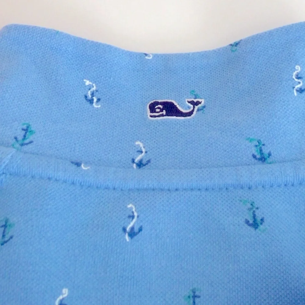 Vineyard Vines Broadfield Half Zip Pullover-Anchor Print Ocean Blue New With Tag - Picture 5 of 8